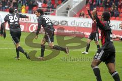 2.BL - FC Ingolstadt 04 - Karlsruher SC 2:1 - Marino Biliskov köpft zum Siegtreffer 2:1 Tor Jubel, Caiuby Ralph Gunesch