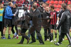 2.BL - FC Ingolstadt 04 - Alemannia Aachen 3:3 - Tumult Streit nach dem Spiel. Mit dabei Stefan Leitl Tomas Oral, Erik Meijer