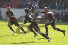 2.BL - FC Ingolstadt 04 - SC Paderborn - Andreas Görlitz Jubel 2:0 Tor mit Caiuby und Marvin Matip