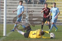 Regionalliga Süd - FC Ingolstadt 04 II - 1860 München II - Stefan Müller mit einer Chance, Torwart Vitus Eicher pariert