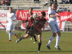 Regionalliga Süd - FC Ingolstadt 04 II - FC Bayern II - Stefan Müller im Zwekampf mit rechts Max Dombrowka