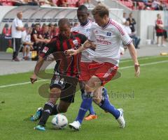 2.Liga Testpiel - FC Ingolstadt 04 - Hamburger SV 2:4 - David Pisot mit Marell Jansen und Eljero Eliah