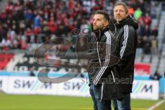 2. BL - FC Ingolstadt 04 - 1860 München 1:1 - links Cheftrainer Tomas Oral und Thomas Linke vor dem Spiel