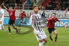 2. BL - FC Ingolstadt 04 - VfR Aalen - 2:0 - Pascal Groß triftt das Tor zum 1:0, Christian Eigler jubelt