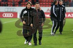 2. BL - FC Ingolstadt 04 - VfR Aalen - 2:0 - Trainer nach dem Spiel glücklich Ali Cakici und Tomas Oral