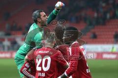 2. BL - FC Ingolstadt 04 - VfR Aalen - 2:0 - Manuel Schäffler zieht ab und trifft zum 2:0 Tor Jubel mit Caiuby und Da Costa und Pascal Groß und Torwart Ramazan Özcan