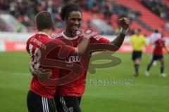 2. BL - FC Ingolstadt 04 - SV Sandhausen - 1:1 - Tor 1:0 Christian Eigler Jubel mit Caiuby