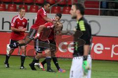 2.BL - FC Ingolstadt 04 - Union Berlin - 2:1 - Manuel Schäffler trifft zum Sieg. Tor Jubel mit Marvin Matip Christian Eigler und Alper Uludag