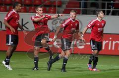 2.BL - FC Ingolstadt 04 - Union Berlin - 2:1 - Manuel Schäffler trifft zum Sieg. Tor Jubel mit Marvin Matip Christian Eigler und Alper Uludag