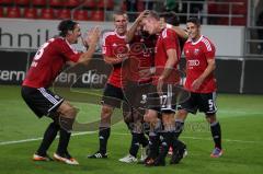 2.BL - FC Ingolstadt 04 - Union Berlin - 2:1 - Manuel Schäffler trifft zum Sieg. Tor Jubel mit Marvin Matip Christian Eigler und Alper Uludag, Marino Biliskov