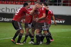 2.BL - FC Ingolstadt 04 - Union Berlin - 2:1 - Manuel Schäffler trifft zum Sieg. Tor Jubel mit Marvin Matip Christian Eigler und Alper Uludag, Marino Biliskov