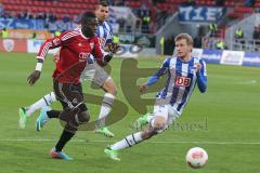 2. BL - FC Ingolstadt 04 - Hertha BSC Berlin 1:1 - Danny da Costa (21) gegen Fabian Holland