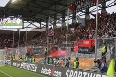 2. BL - FC Ingolstadt 04 - Eintracht Braunschweig 0:1 - Fans Ingolstadt Kurve Fahnen