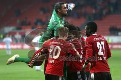 2. BL - FC Ingolstadt 04 - VfR Aalen - 2:0 - Manuel Schäffler zieht ab und trifft zum 2:0 Tor Jubel mit Caiuby und Da Costa und Pascal Groß und Torwart Ramazan Özcan