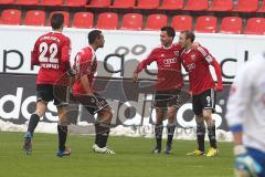 2. BL - FC Ingolstadt 04 - SG Dynamo Dresden 1:1 - Torjubel Moritz Hartmann (9) (1. Saisontreffer), links jubelt Andreas Schäfer (3) , Marvin Matip (34) und Ilian Micanski (22)