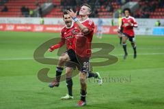 2. BL - FC Ingolstadt 04 - VfR Aalen - 2:0 - Pascal Groß triftt das Tor zum 1:0, Stefan Leitl jubelt