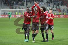 2. BL - FC Ingolstadt 04 - VfR Aalen - 2:0 - Manuel Schäffler zieht ab und trifft zum 2:0 Tor Jubel mit Caiuby und Da Costa und Pascal Groß