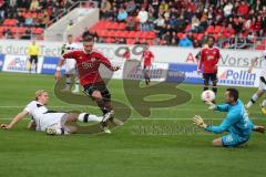 2. BL - FC Ingolstadt 04 - SV Sandhausen - 1:1 - Manuel Schäffler Torchance, Torwart Daniel Ischdonat pariert