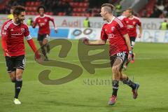 2. BL - FC Ingolstadt 04 - VfR Aalen - 2:0 - Pascal Groß triftt das Tor zum 1:0, Stefan Leitl jubelt