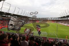 2. BL - FC Ingolstadt 04 - Eintracht Braunschweig 0:1 - Fans Kurve Fahnen Audi Sportpark