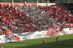 2.BL - FC Ingolstadt 04 - 1860 München - 0:2 - Fan Choreographie Fahnen Spruchband