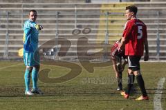 Regionalliga Süd - FC Ingolstadt 04 II - Greuther Fürth II 3:0 - Torwart Aaron Siegl gibt Anwesiungen, rechts Azur Velagic