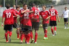 Regionalliga Süd - FC Ingolstadt 04 II - FC Bamberg - Reagy Baah Ofosu Tor Jubel mit Andreas Görlitz Stefan Müller und Fabian Gerber