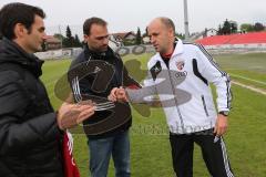 Regionalliga Südwest - FC Ingolstadt 04 II - FC Memmingen - Verabschiedung von Trainer Joe Albersinger durch Ronnie Becht und Christoph Heckl