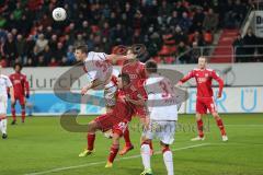 2. BL  - Saison 2013/2014 - FC Ingolstadt 04 - 1.FC Kaiserslautern - oben Willi Organ (FCK) kommt vor Karl-Heinz Lappe (25) an den Ball