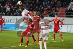 2. BL  - Saison 2013/2014 - FC Ingolstadt 04 - 1.FC Kaiserslautern - oben Willi Organ (FCK) kommt vor Karl-Heinz Lappe (25) an den Ball