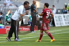 2. BL - 1860 München - FC Ingolstadt 04 - 1:0 - Cheftrainer Marco Kurz berät sich mit Tamas Hajnal (30)