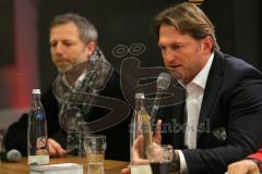 2. BL - FC Ingolstadt 04 - Saison 2013/2014 - Fan Treffen zum 10 jährigen Bestehen des FC Ingolstadt 01 - Cheftrainer Ralph Hasenhüttl und links Sportdirektor Thomas Linke