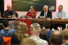 2. BL - FC Ingolstadt 04 - Saison 2013/2014 - Fan Treffen zum 10 jährigen Bestehen des FC Ingolstadt 01 - von links Vorsitzender des Vorstandes Peter Jackwerth, Italo Mele, Wendelin Göbel und Dr. Martin Wagener