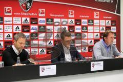 2. BL - FC Ingolstadt 04 - Saison 2013/2014 - Trainervorstellung Wechsel Ralph Hasenhüttl, Sportdirektor Thomas Linke und mitte Pressesprecher Oliver Samwald