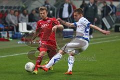 2. BL - Saison 2013/2014 - FC Ingolstadt 04 - FSV Frankfurt - 0:1 - Konstantin Engel (22) links gegen Denis Epstein