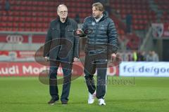 2. BL - Saison 2013/2014 - FC Ingolstadt 04 - FSV Frankfurt - 0:1 - links Frank Dreves und rechts Cheftrainer Ralph Hasenhüttl diskutieren nach dem Spiel