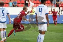 2. BL - FC Ingolstadt 04 - DSC Armenia Bielefeld - 3:2 - Philipp Hofmann (28) zieht ab Tor Jubel