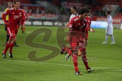 2. BL - FC Ingolstadt 04 - VfR Aalen 2:0 - Tor durch Caiuby Francisco da Silva (31) Jubel mit Alfredo Morales (6) und hinten Christian Eigler (18)