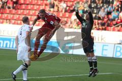 2. BL - FC Ingolstadt 04 - Erzgebirge Aue - 1:2 -  Manuel Schäffler (17) scheitert an Martin Männel