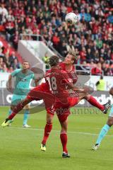 2. BL - FC Ingolstadt 04 - Fortuna Düsseldorf - 1:2 - Kopfballduell Manuel Schäffler (17) undChristian Eigler (18)