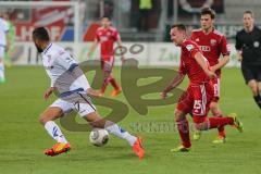 2. BL - Saison 2013/2014 - FC Ingolstadt 04 - FSV Frankfurt - 0:1 - Karl-Heinz Lappe (25) rechts und links Joan Oumari