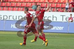 2. BL - FC Ingolstadt 04 - Erzgebirge Aue - 1:2 -  Karl-Heinz Lappe (25) trifft zum 1:2 Anschluß Tor Jubel mit Manuel Schäffler (17)