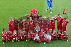 2. BL - Saison 2013/2014 - FC Ingolstadt 04 - VfL Bochum - Einlaufkids mit Schanzi