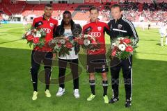 FC Ingolstadt 04 - FC Energie Cottbus - Von links nach rechts Collin Quaner - Reagy Ofosu - Christoph Knasmüllner - Branislav Arsenovic - Foto: Jürgen Meyer