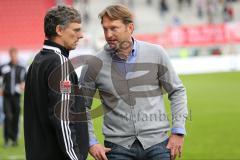 2. BL - FC Ingolstadt 04 - Fortuna Düsseldorf - 1:2 - Cheftrainer Ralph Hasenhüttl nach der Pause mit Michael Henke