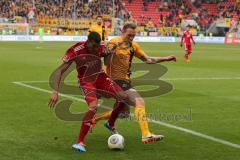 2. BL - FC Ingolstadt 04 - Dynamo Dresden - Saison 2013/2014 - Collin Quaner (11) links und rechts Toni Leistner