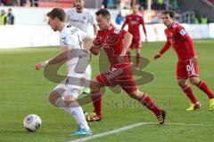 2. BL - FC Ingolstadt 04 - SV Sandhausen - Saison 2013/2014 - links Denis Linsmayer und motte Karl-Heinz Lappe (25), hinten Tamas Hajnal (30)