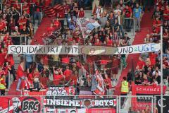 2. BL - FC Ingolstadt 04 - DSC Arminia Bielefeld - 3:2 - Fans Spruchband Jubel