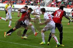 FC Ingolstadt 04 - FC Energie Cottbus - Da Costa (#21) - Lex Stefan (FC Ingolstadt Ballführend) -  Foto: Jürgen Meyer