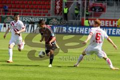 FC Ingolstadt 04 - FC Energie Cottbus - Lex Stefan (rot FC Ingolstadt) - Möhrle Uwe (weiss Cottbus) - Foto: Jürgen Meyer